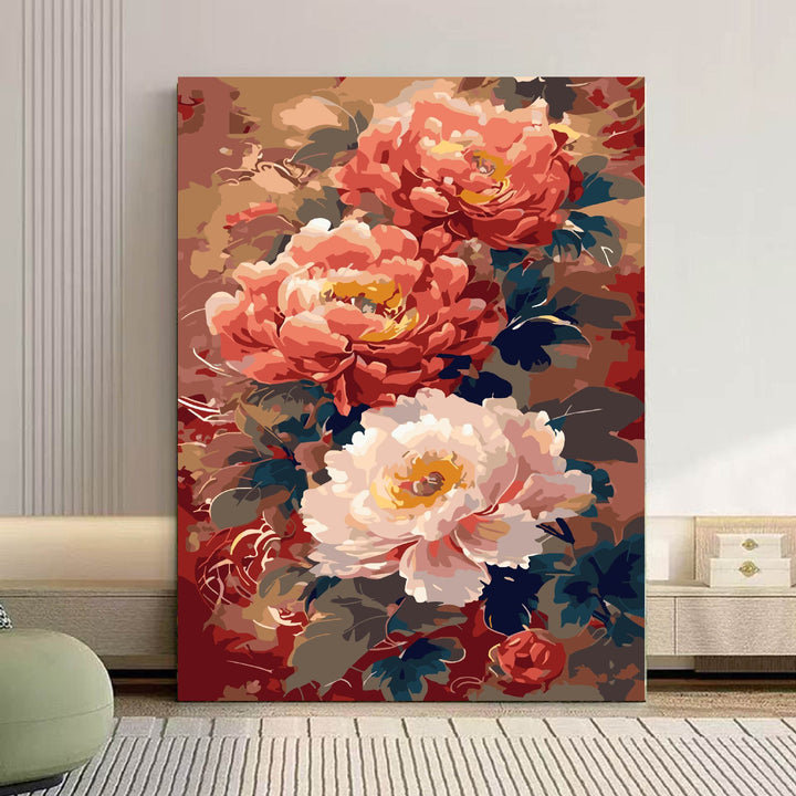 Cozy Cat and Floral-Themed Canvas Art Kalsten