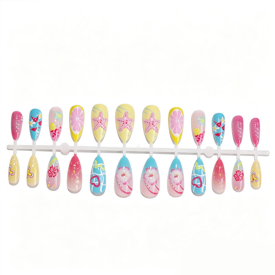 Creative nail art set with colorful summer motifs Kalsten