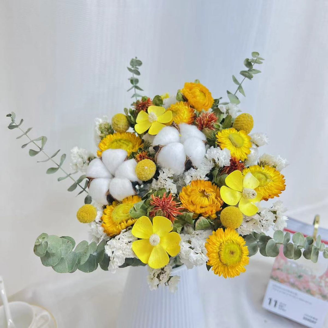Dried Floral Cotton Arrangement