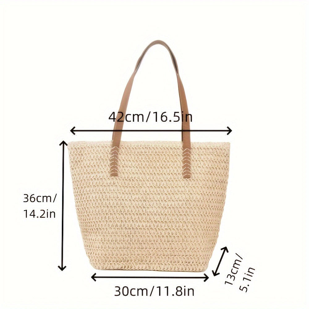 Braided shopping bag with high-quality leather handles Kalsten