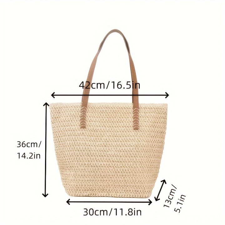 Braided shopping bag with high-quality leather handles Kalsten