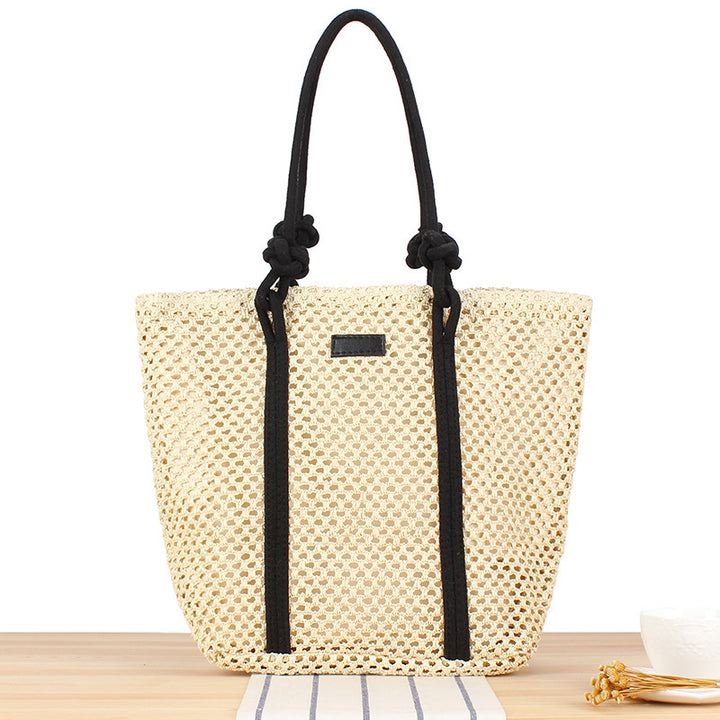 Trendy Bast tote bag with decorative faux leather straps Kalsten