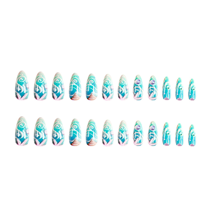 Artistic stiletto nails with maritime accents Kalsten