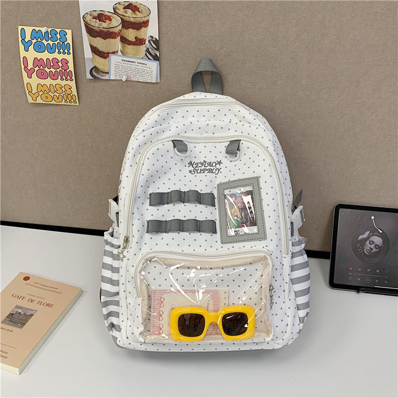 Fun Polka Dot Transparent School Backpack
