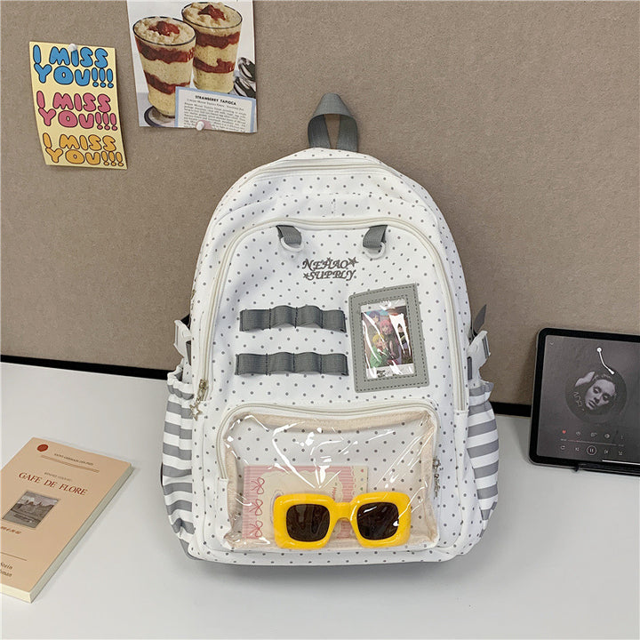 Fun Polka Dot Transparent School Backpack