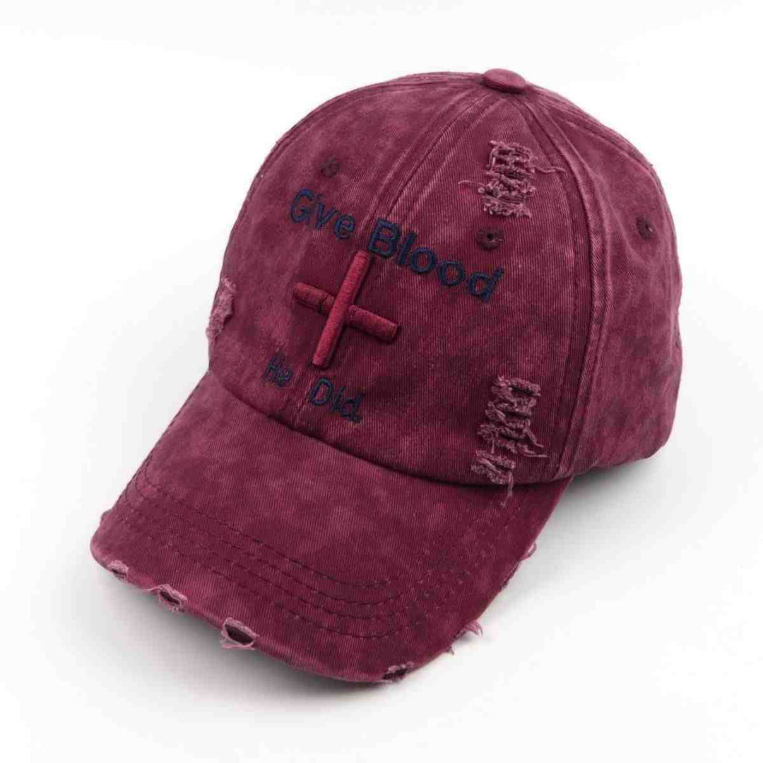 Women's Distressed Graphic Baseball Cap with Inspirational Message Kalsten