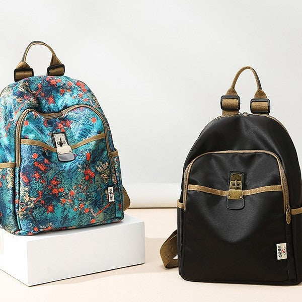 Floral Print Canvas Backpack Kalsten