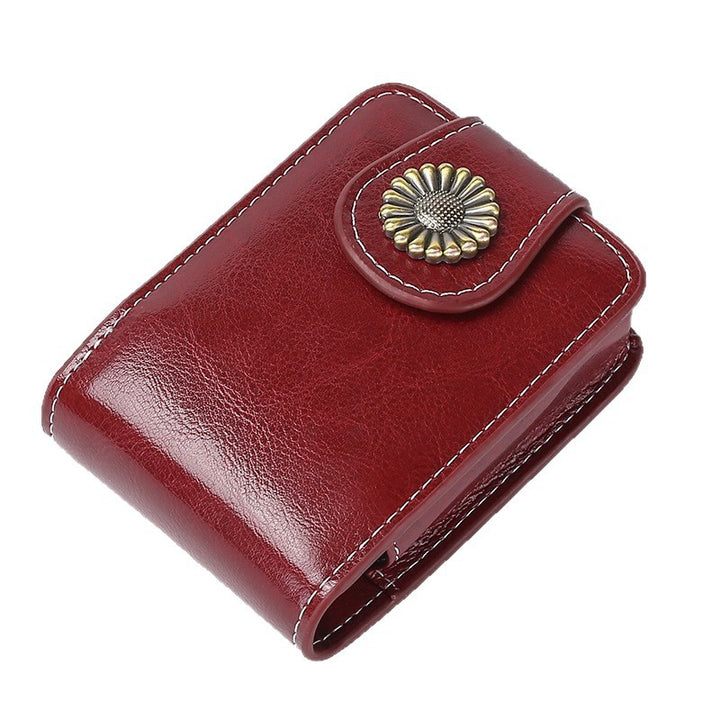 Vintage Leather Buttoned Coin Purse Kalsten
