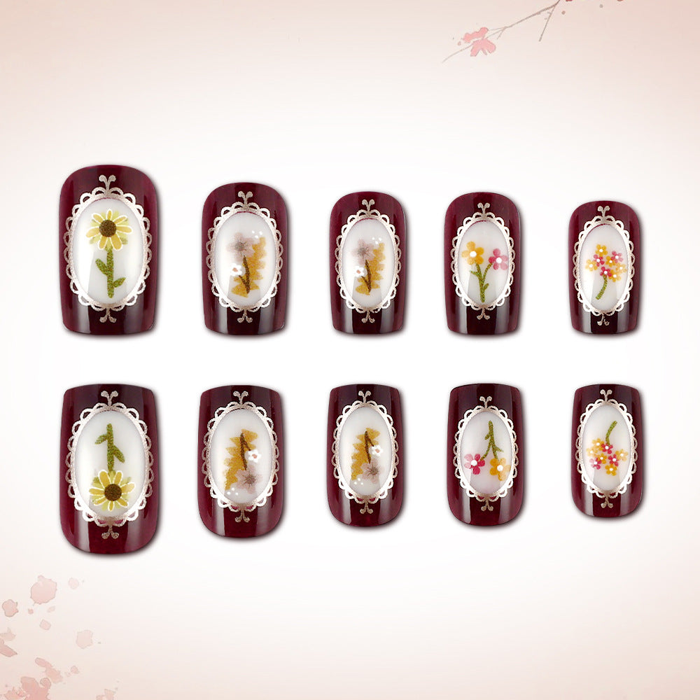 Floral Art Gel Nail Set Kalsten