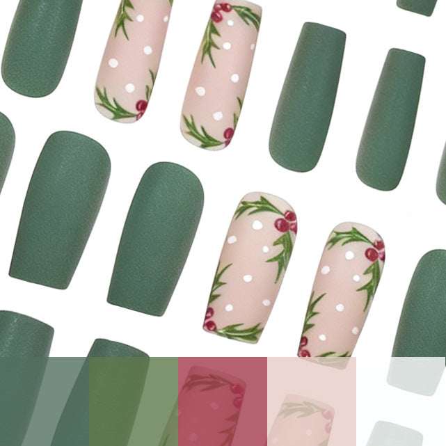 Festive Holly Nail Art Enhancements Kalsten