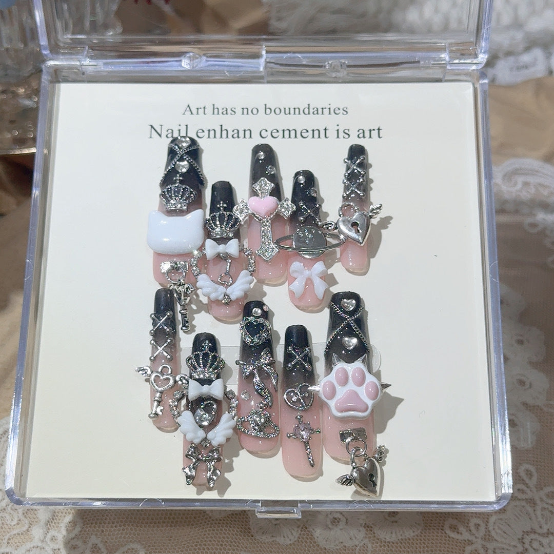 Decorative Rhinestone Press-On Nail Art Set