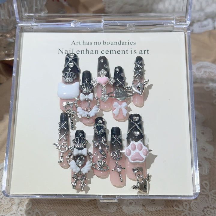 Decorative Rhinestone Press-On Nail Art Set