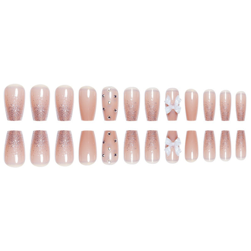 Decorative Press-On Nails with Butterfly and Gem Accents Kalsten
