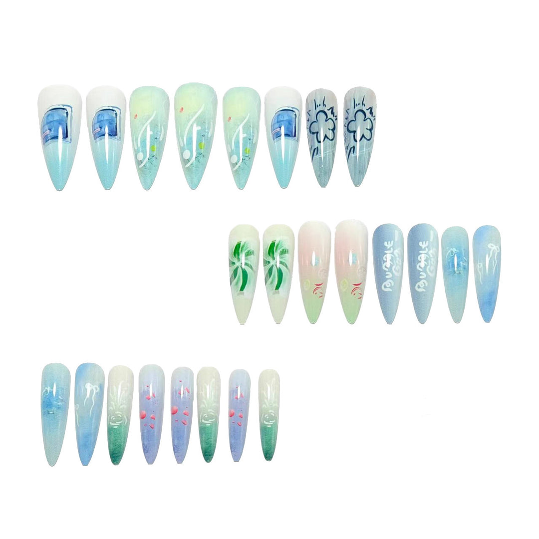 Acrylic Nail Set with Exclusive Drop Design Kalsten