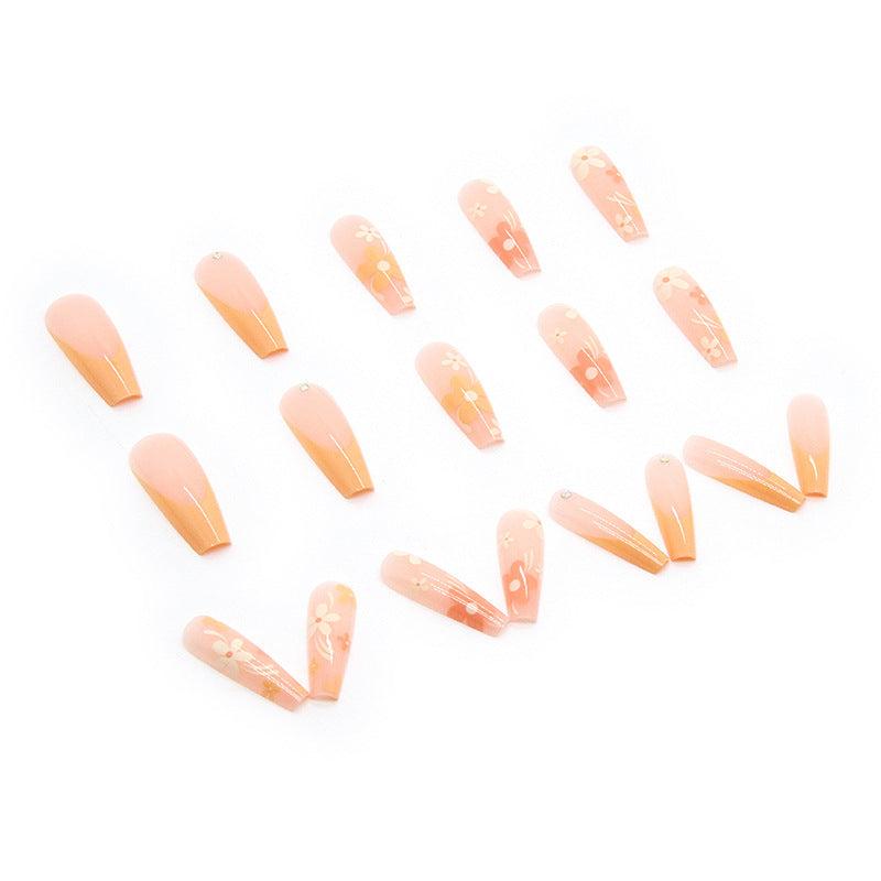 Artificial nail set with floral acrylic decorations Kalsten