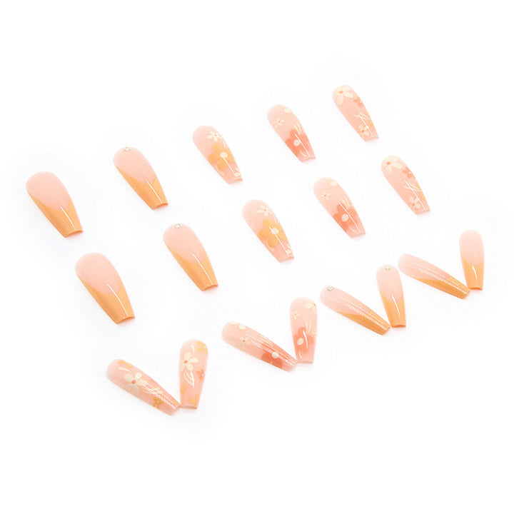 Artificial nail set with floral acrylic decorations Kalsten