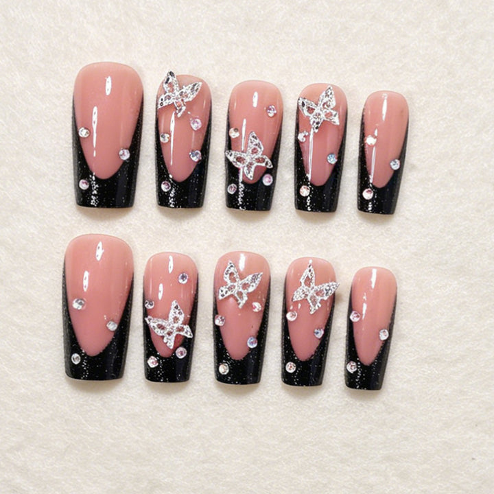 Butterfly Accented Press-On Nail Art Set Kalsten