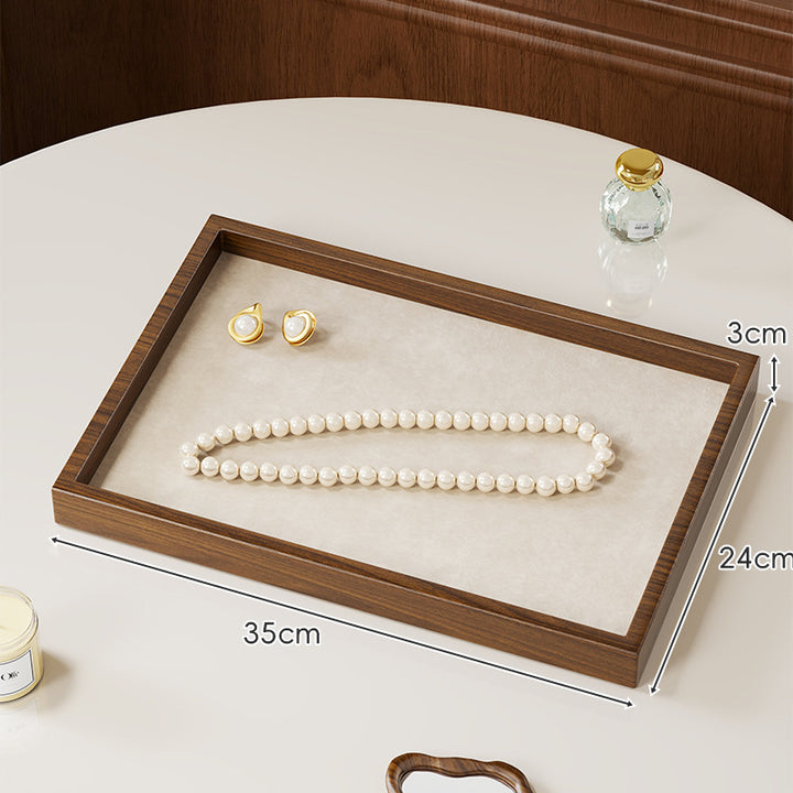 Twelve-Compartment Bamboo Jewelry Organizer Tray