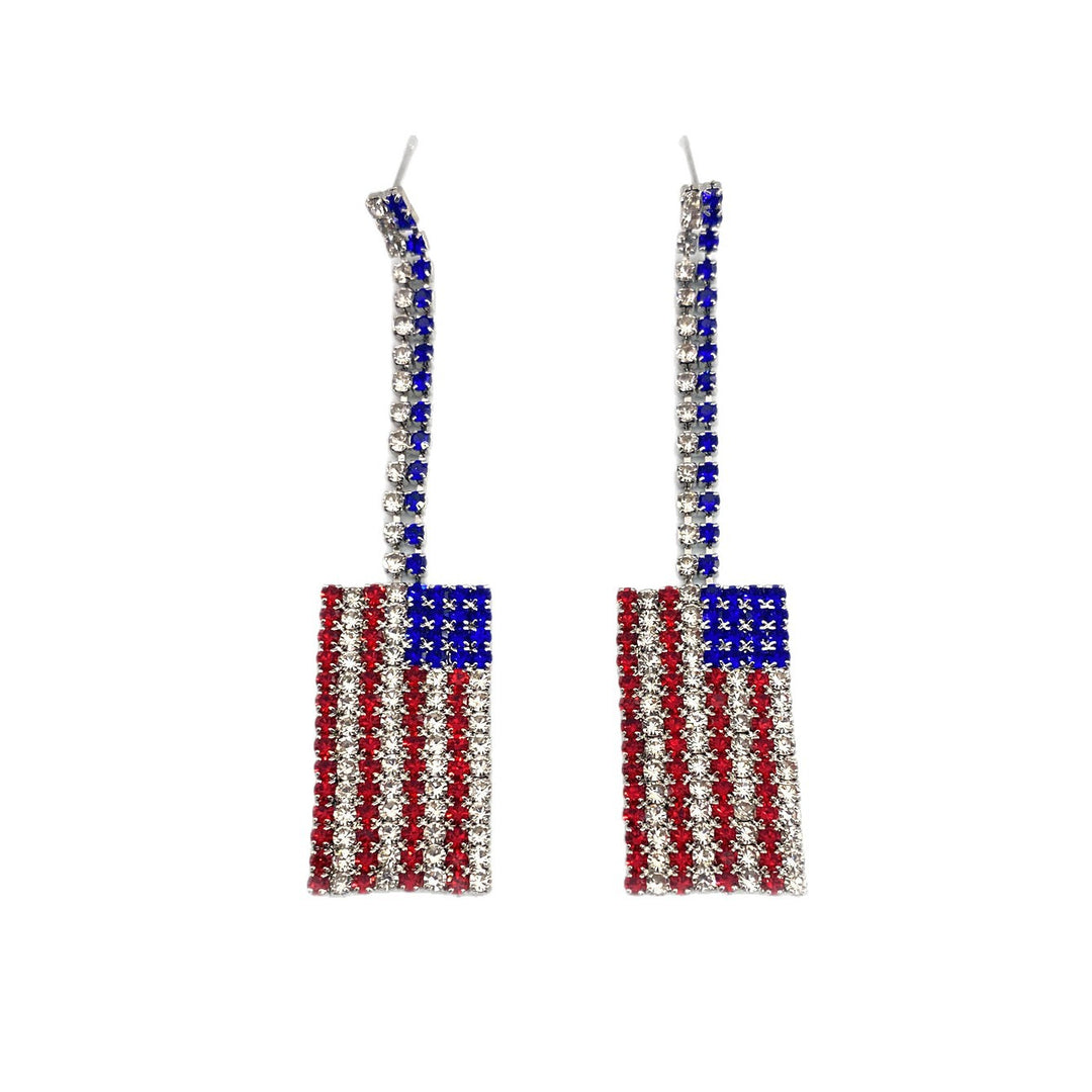 Women nano sparkling statement earrings with long rhinestone tassels Kalsten