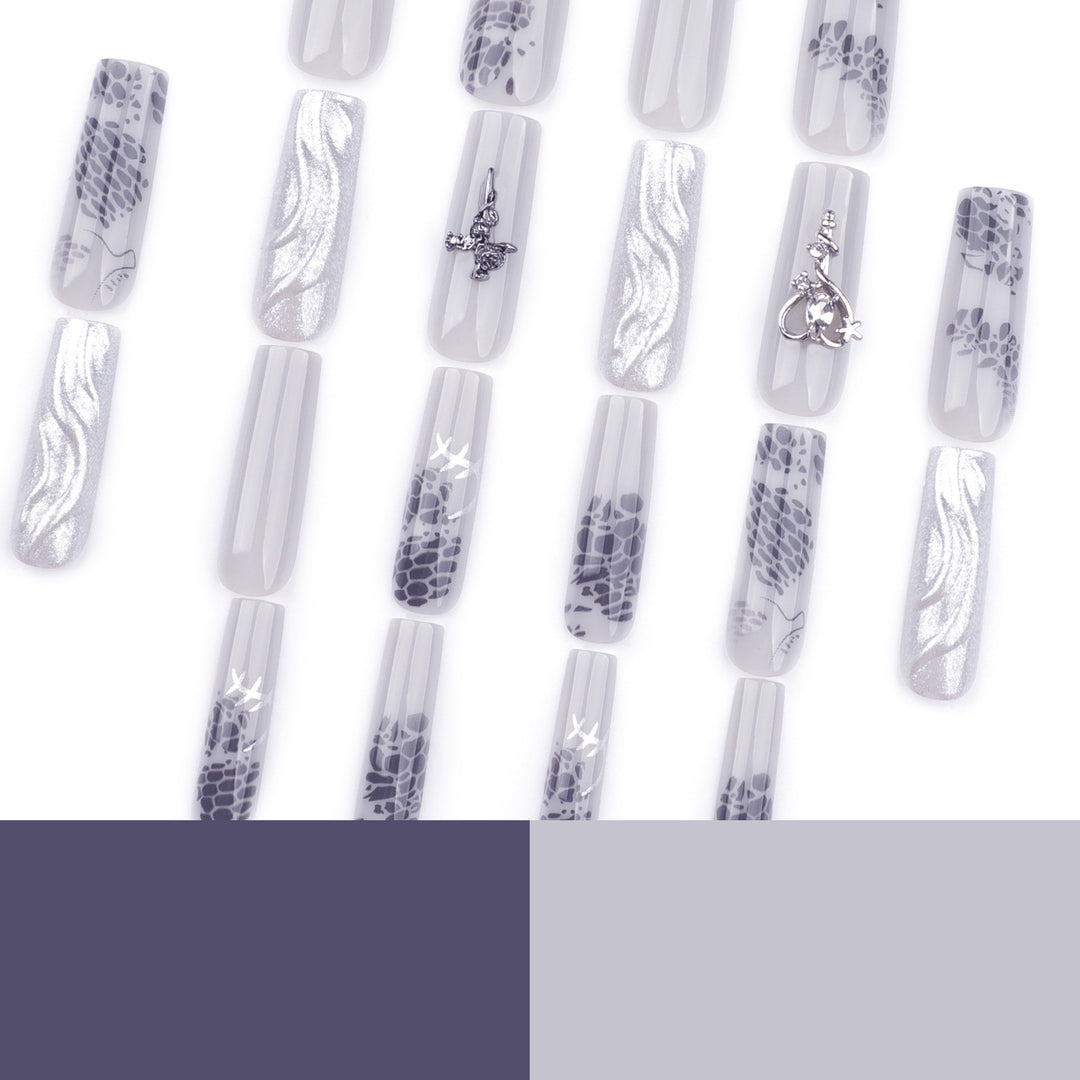 Artful Nail Extensions with Noble Accents Kalsten