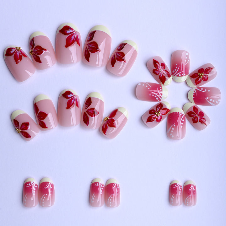 Artful fingernails with floral details Kalsten