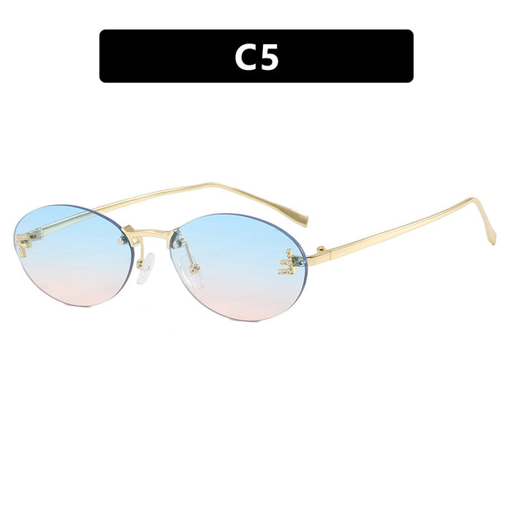 Women's fashionable sunglasses with elegant mirrored lens front and delicate metal frame Kalsten