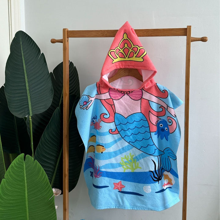 Kids' Shark-Themed Hooded Towel Poncho Kalsten
