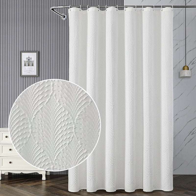 Textured Leaf Pattern Shower Curtain Kalsten