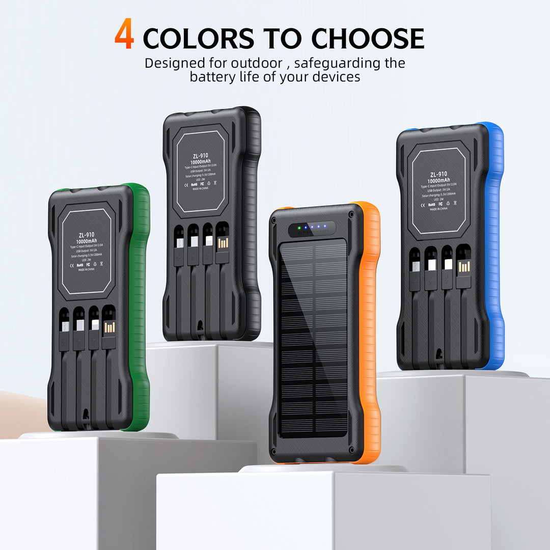Powerful Solar Power Bank with Multifunctional Charging Cables Kalsten