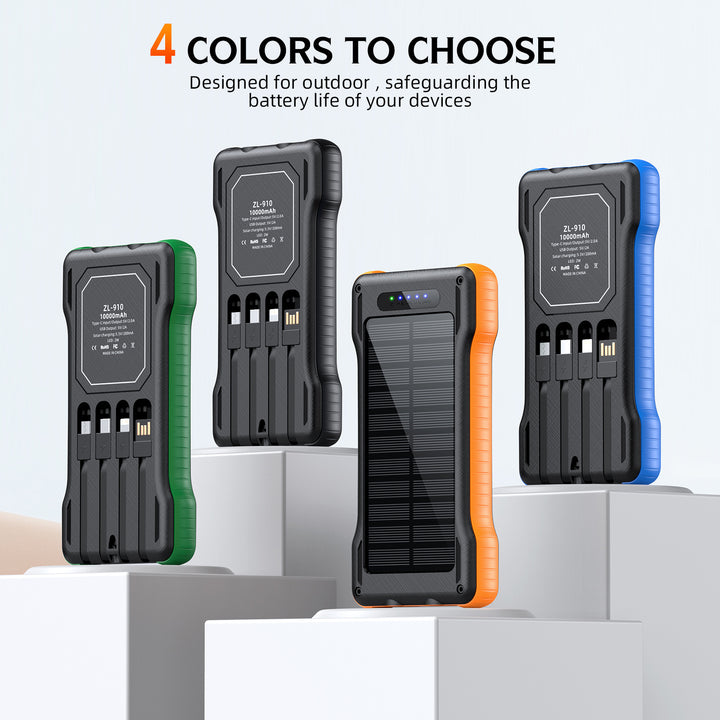 Powerful Solar Power Bank with Multifunctional Charging Cables Kalsten