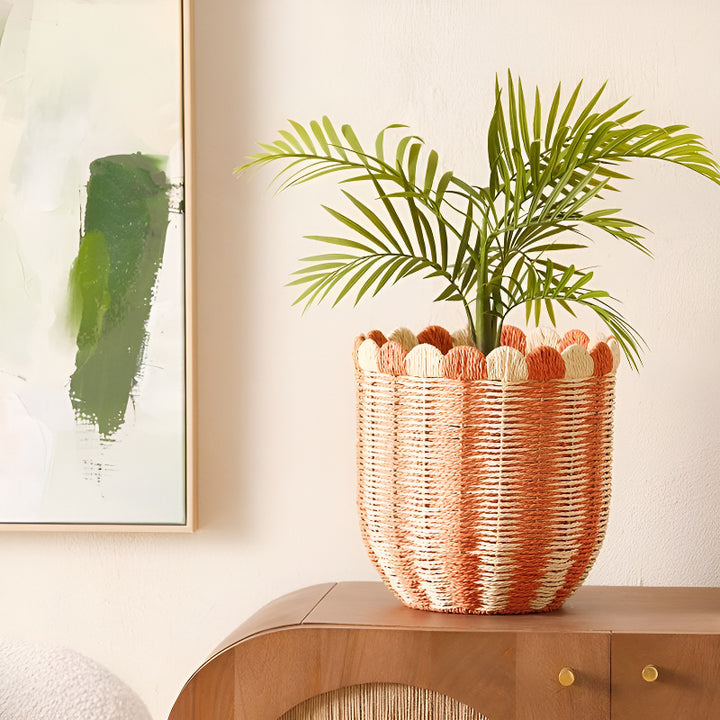Decorative Scalloped Woven Storage Box Kalsten