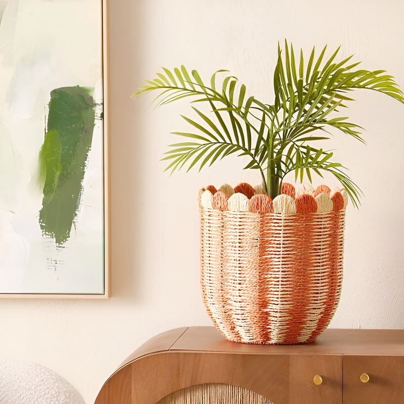 Handwoven storage basket with wave edge Kalsten