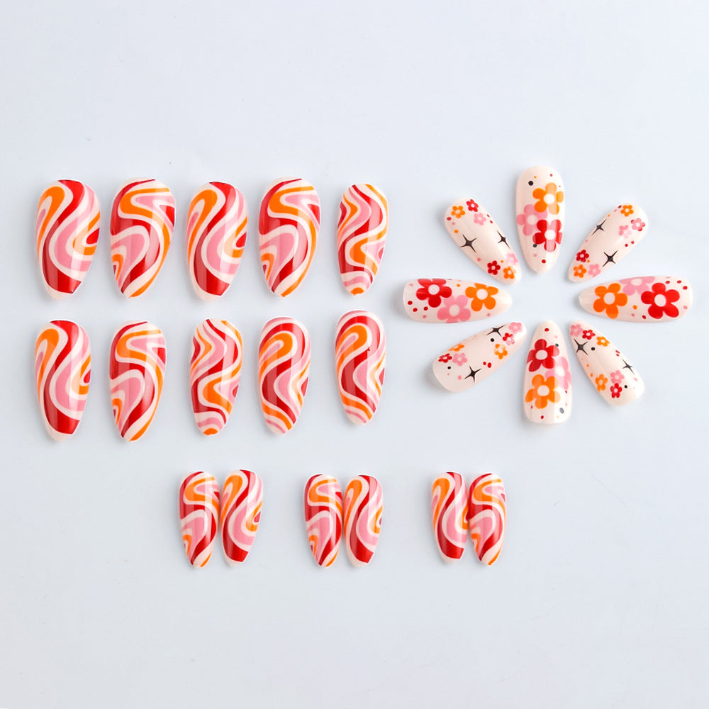 Retro Floral Nail Art Design Kalsten