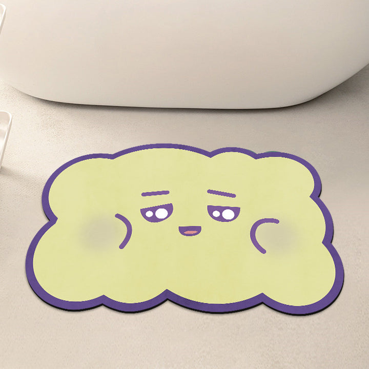 Playful Cloud-Shaped Bath Mat