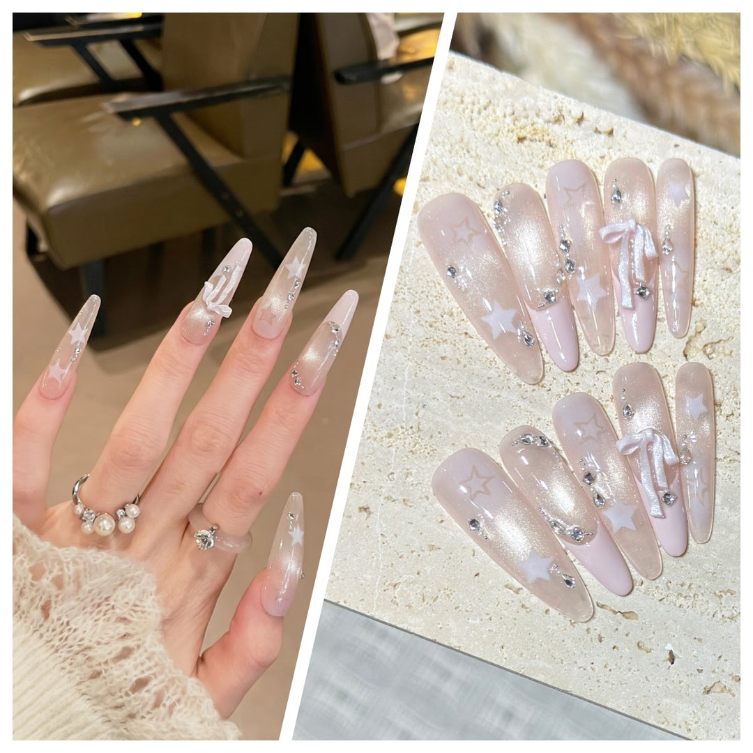 Artistic Stiletto Press-On Nail Set with Charming Patterns Kalsten