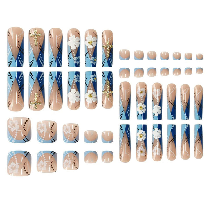 Decorative Floral 3D Press-On Nails Kalsten