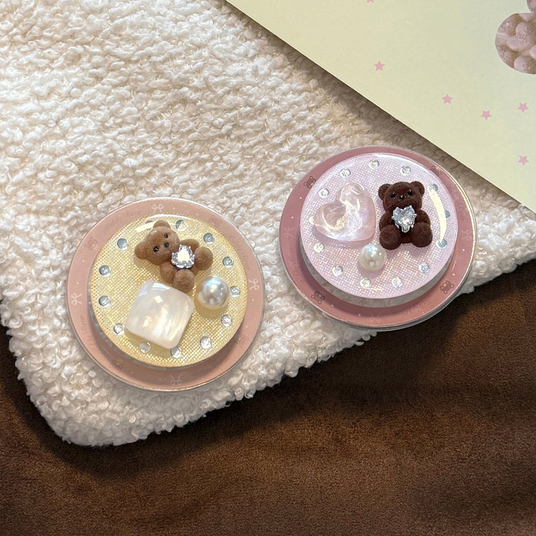 Decorative handheld mirror with bear motif Kalsten