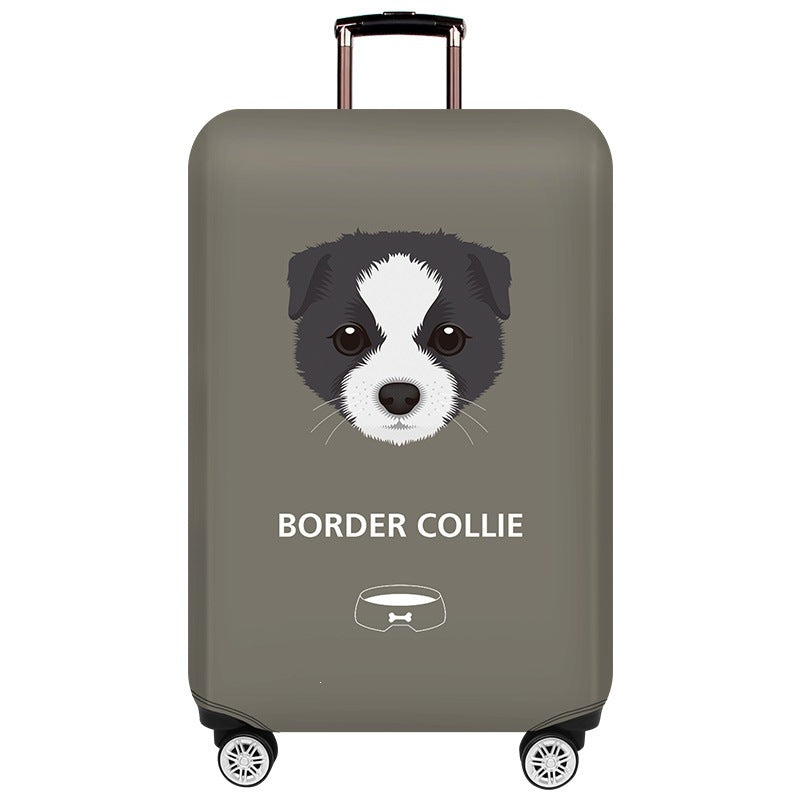 Women’s Hard Shell Suitcase with Playful Border Collie Design Kalsten