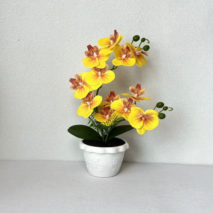 Elegant Artificial Orchid Flower Arrangement for Indoor Home Decor