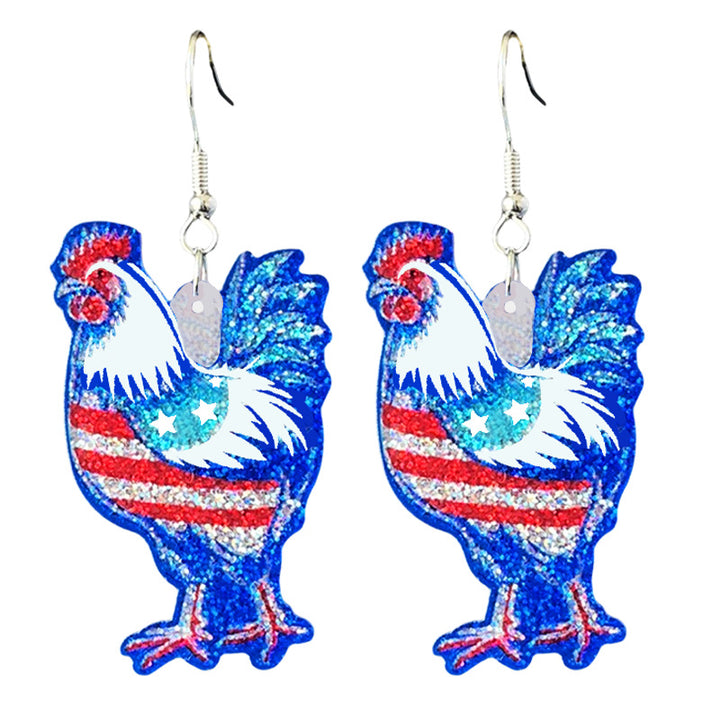 Women's shimmering statement earrings with star and fireworks design made of acrylic Kalsten