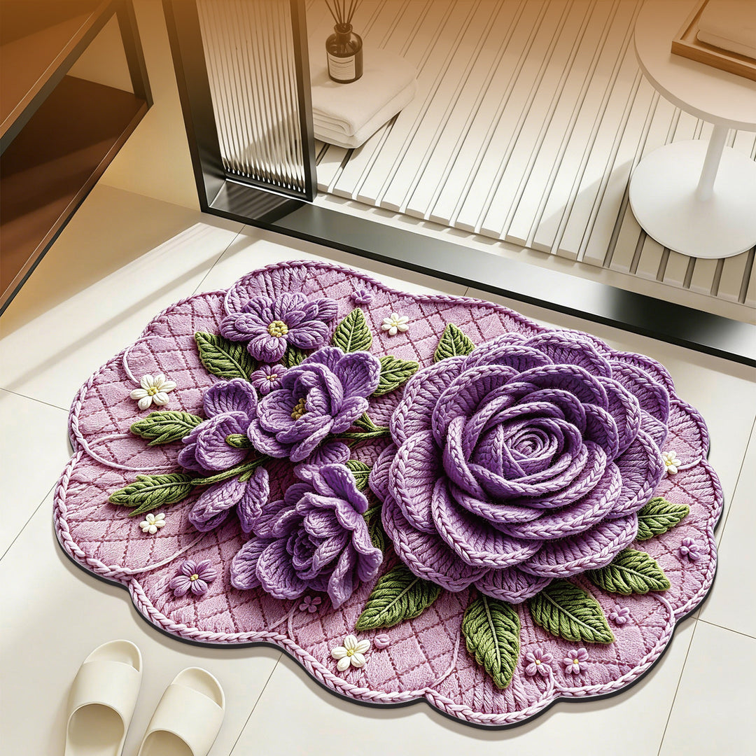 Floral Embellished Bath Mat Kalsten