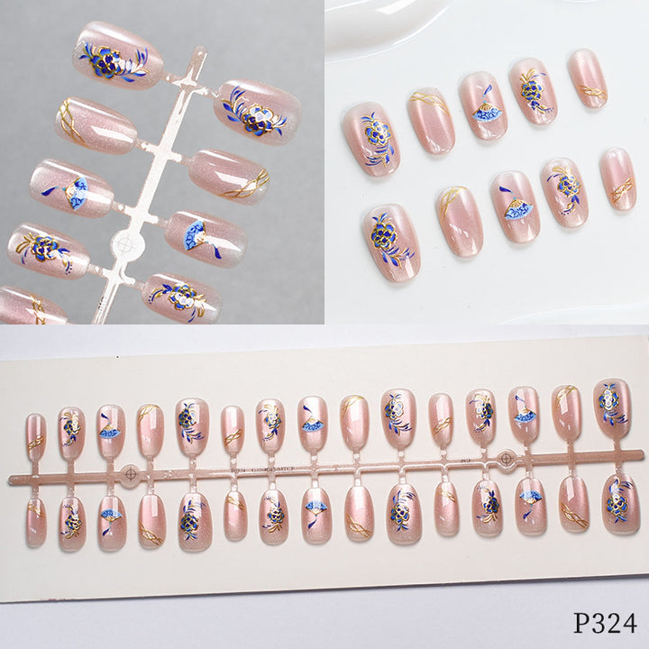 Floral Design Press-On Nail Tips Kalsten