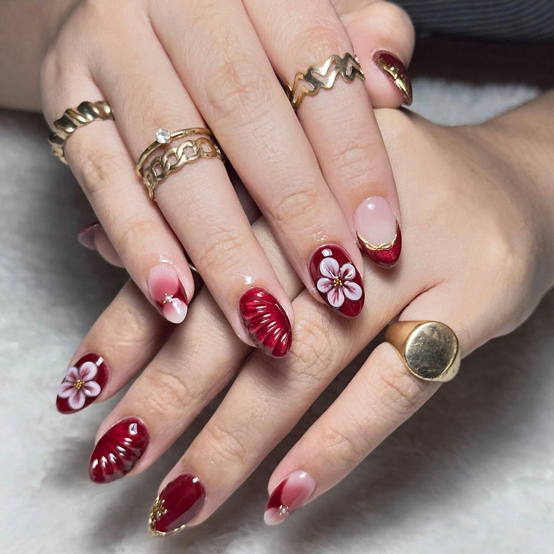 Artistic Cherry Blossom Design Press-On Nails Kalsten