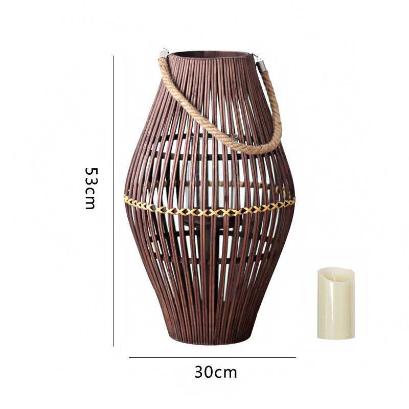 Rustic Rattan Lantern Kalsten