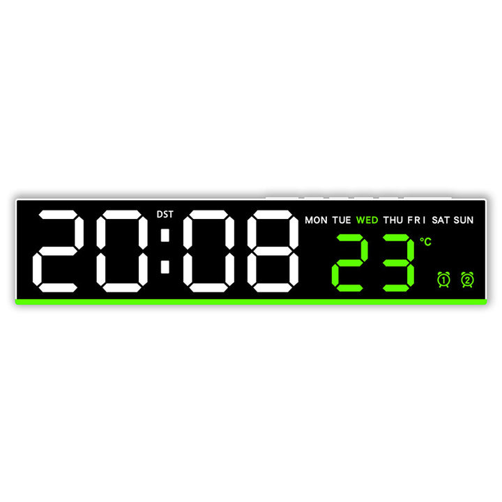 Digital wall clock with large LED digits and temperature display Kalsten