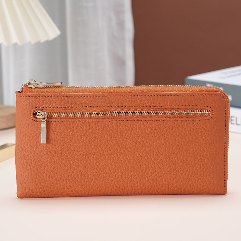 Premium Leather Zip Around Wallet