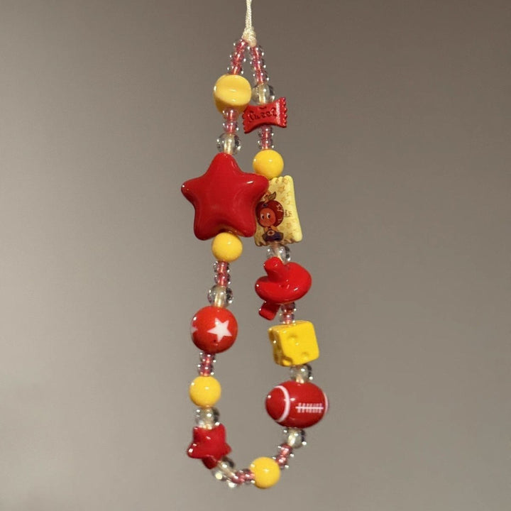 Colorful Themed Beaded Charm Lanyard Kalsten