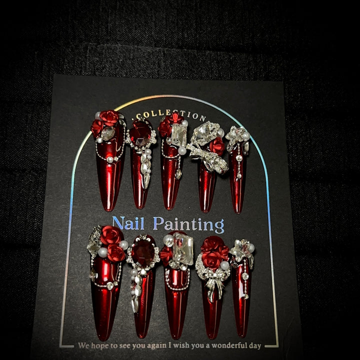 Luxury Rhinestone-Embellished Press-On Nail Set
