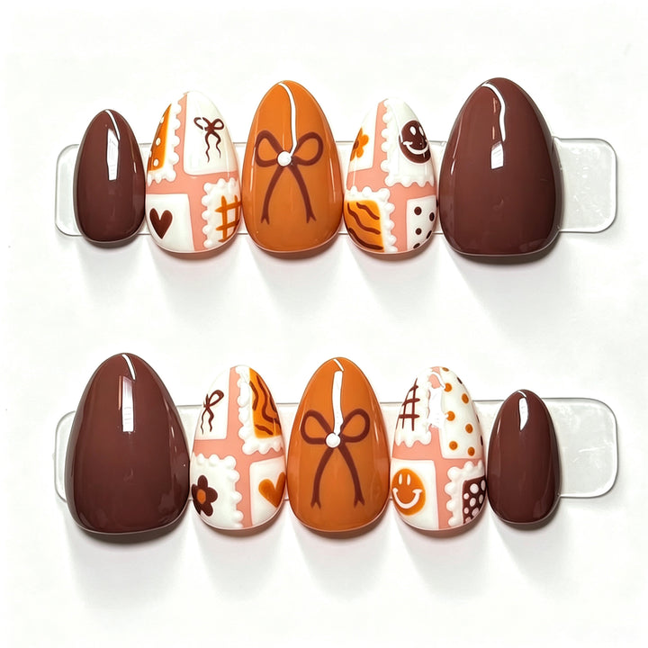Artistic Gourmet Dessert-Themed Press-On Nail Art Set Kalsten