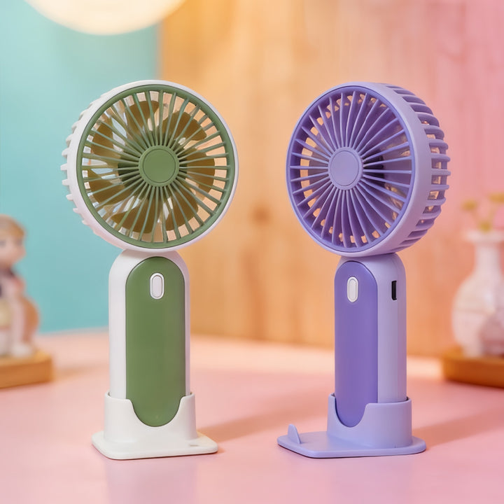 Women's Portable Handheld Fan with USB Charging Function and Ergonomic Handle Kalsten